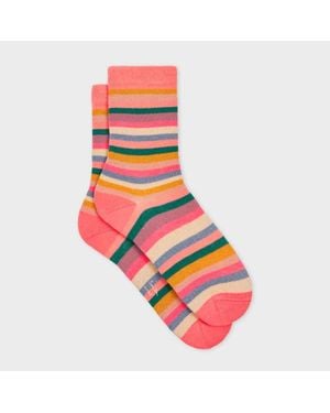 Paul Smith Glitter Stripe Socks - Red