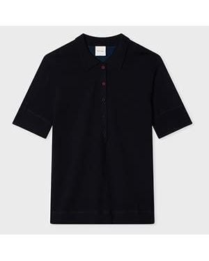 Paul Smith Merino Wool-Blend Polo Shirt - Black
