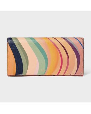 Paul Smith 'Dusky Swirl' Leather Tri-Fold Purse - Multicolour