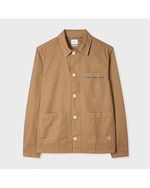 Paul Smith Tan Cotton-Twill 'Stitch Stripe' Work Jacket - Natural