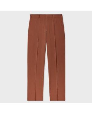 Paul Smith Straight-Fit Rust Two-Ply Merino Wool Trousers - Brown