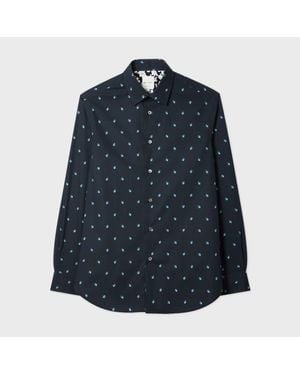Paul Smith Tailored-Fit 'Ditsy Flower' Cotton Shirt - Blue
