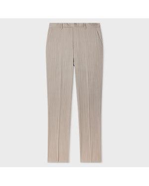 Paul Smith Tapered-Fit Iridescent Herringbone Wool Trousers - Natural