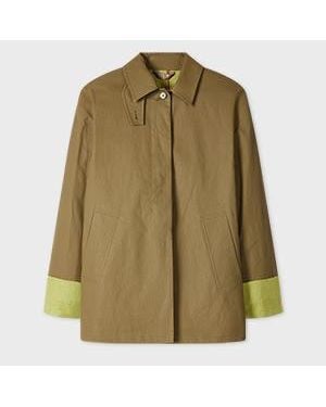 Paul Smith Linen Jacket With Contrast Cuffs - Green