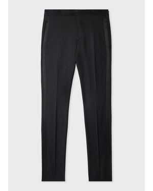 Paul Smith Slim-Fit Wool-Silk Jacquard Evening Trousers - Blue