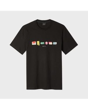Paul Smith 'Stickers' Print T-Shirt - Black