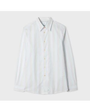 Paul Smith Yarn-Dyed Twisted Stripe Cotton Shirt - White