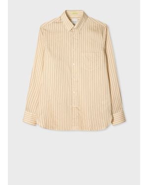 Paul Smith Regular-Fit Stripe Lyocell-Silk Shirt - Natural