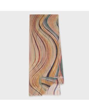 Paul Smith Linen-Blend 'Swirl' Scarf - Brown