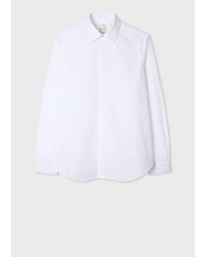 Paul Smith Slim-Fit Cotton-Poplin Fly-Front Shirt - White