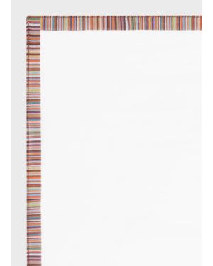 Paul Smith Cotton Pocket Square With 'Signature Stripe' Border - Multicolour
