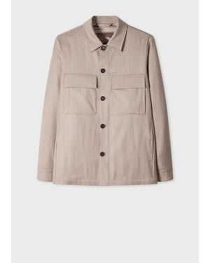 Paul Smith Wool-Cashmere Flannel Overshirt - Natural