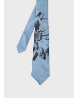 Paul Smith 'Daisy Photo Floral' Silk Tie - Blue