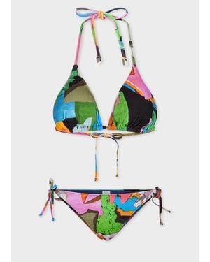 Paul Smith Multicolour 'River Collage' Bikini Set - White