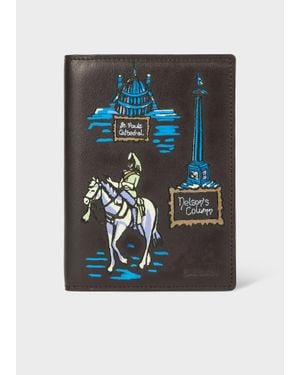 Paul Smith Leather 'London' Passport Holder - Blue