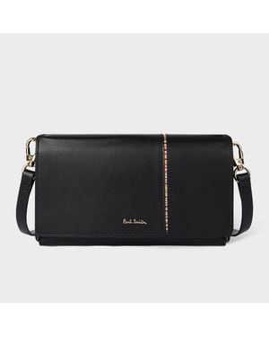 Paul Smith Leather 'Signature Stripe' Phone Bag - Black