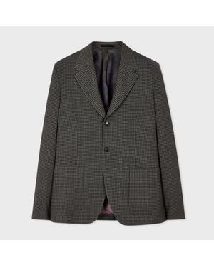 Paul Smith Slim-Fit Gingham Check Stretch-Wool Three-Button Blazer - Black