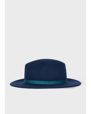 Paul Smith Wool 'Swirl' Lining Fedora Hat - Blue