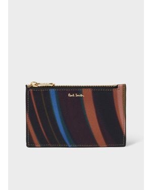 Paul Smith 'Midnight Swirl' Leather Small Zip-Fastening Purse - Blue