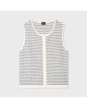 Paul Smith Knitted Stripe Waistcoat - White