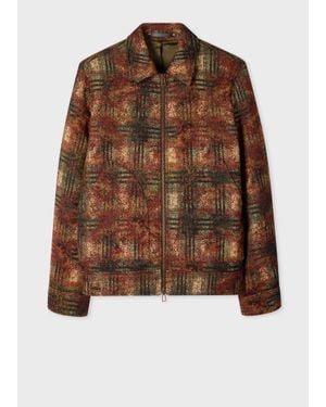 Paul Smith Textured Check Zip Jacket - Brown