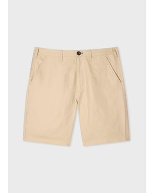 Paul Smith Stone Piece-Dyed Cotton Linen Chino Shorts - Natural