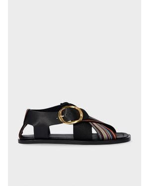 Paul Smith 'Merle' Webbed Cross Strap Sandals - Black