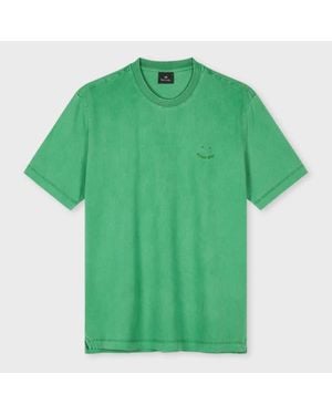 Paul Smith Embroidered 'Happy' T-Shirt - Green