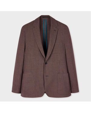 Paul Smith Stretch-Wool Gingham Check Blazer - Brown