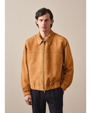 Paul Smith Suede Bomber Jacket - Natural