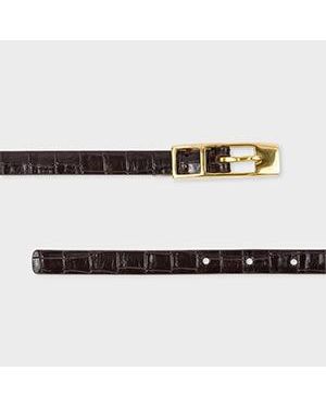 Paul Smith Leather Croc Belt - White