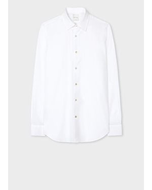 Paul Smith Tailored-fit White Cotton 'signature Stripe' Cuff Shirt