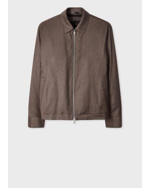Paul Smith Wool-Cashmere Flannel Jacket - Brown
