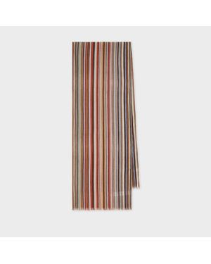 Paul Smith Wool Painted 'Signature Stripe' Scarf - Multicolour