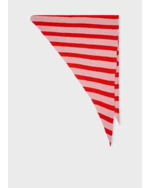 Paul Smith Lambswool Stripe Neckerchief - Red