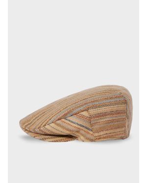 Paul Smith 'Signature Stripe' Flat Cap - Natural