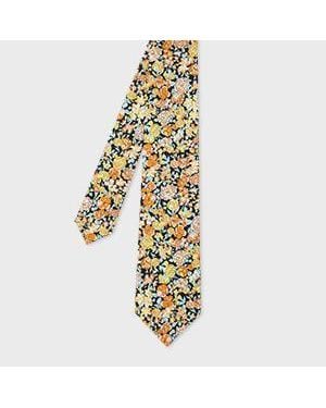 Paul Smith Floral Cotton Tie - Metallic
