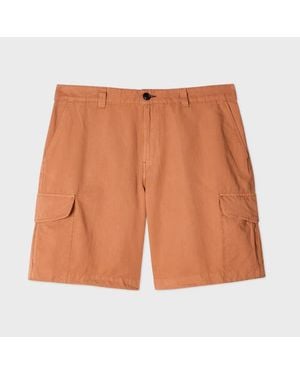 Paul Smith Cotton-Linen Cargo Shorts - Orange
