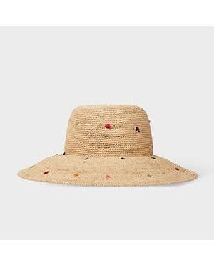 Paul Smith 'Swirl' Polka Dot Sun Hat - Natural