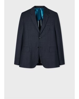 Paul Smith Tailored-Fit Windowpane Check Wool Buggy-Lined Blazer - Blue