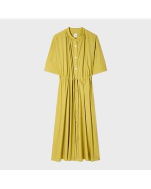 Paul Smith Lime Lyocell-Cotton Shirt Dress - Yellow