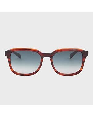 Paul Smith Striped 'Parfett' Sunglasses - Brown