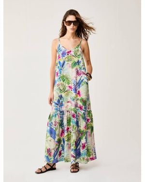Pennyblack Maxi Dress A Fantasia Botanica - Bianco