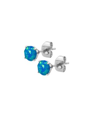 FILANGO Chirurgenstahl Ohrstecker Synthetischer Opal - Schwarz