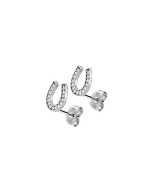 FILANGO Chirurgenstahl Ohrstecker Kristallhufeisen - Schwarz