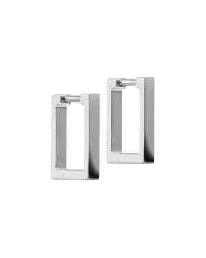 FILANGO Titan Ohrclicker Creolen Quadrat - Schwarz