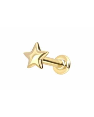 PIERCINGLINE 14 Karat Labret Mit Innengewinde Stern - Schwarz