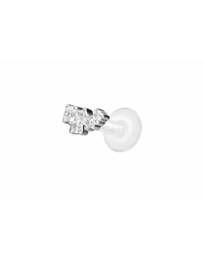 PIERCINGLINE Ptfe Labret Mit Innengewinde + Titan-Aufsatz - Schwarz