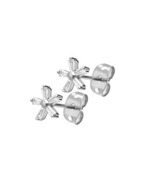 FILANGO Titan Ohrstecker Kristallblume - Schwarz