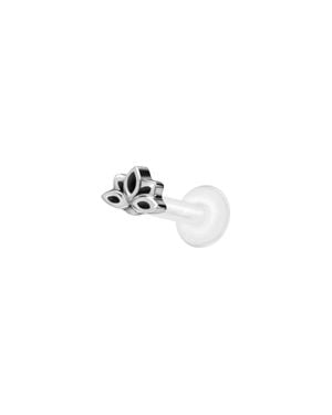 PIERCINGLINE Ptfe Labret Mit Innengewinde + Titan-Aufsatz - Schwarz